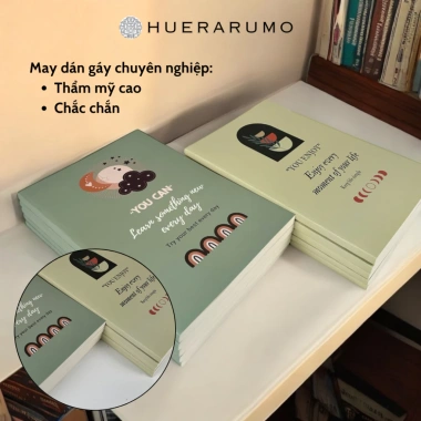 Vở kẻ ngang A4 200 trang HUERARUMO, gáy khâu chỉ bước dài, dấu ngoài, giấy 80gsm in offset – 38.000 VND 3
