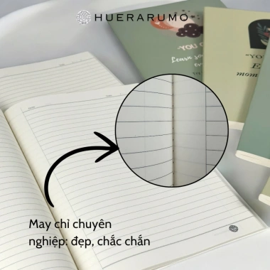Vở kẻ ngang A4 200 trang HUERARUMO, gáy khâu chỉ bước dài, dấu ngoài, giấy 80gsm in offset – 38.000 VND 4