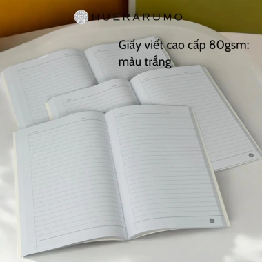 Vở kẻ ngang A4 200 trang HUERARUMO, gáy khâu chỉ bước dài, dấu ngoài, giấy 80gsm in offset – 38.000 VND 6