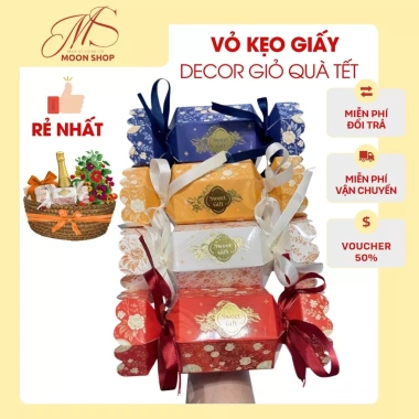Vỏ Kẹo Tết 10 chiếc có nơ - Giấy dày, Trang trí Giỏ Quà 2.026, Giá 18,050₫