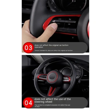 Vô lăng trang trí Mazda 3 2.020-2.026 & CX-30 2.019-2.023 - Miếng dán vòng sửa đổi, nút bấm phong cách 8 Vô lăng trang trí Mazda 3 2.020-2.026 & CX-30 2.019-2.023 - Miếng dán vòng sửa đổi, nút bấm phong cách 8