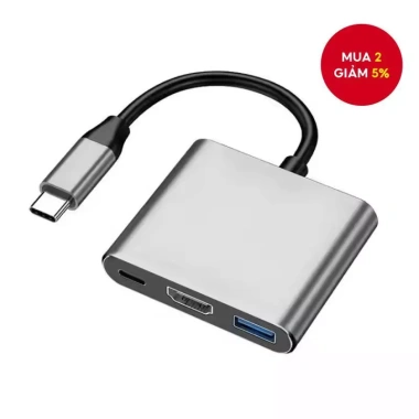 Vỏ Nhôm 3 Trong 1 Đa Năng USB‑C HUB 4K HD PD 87W – Sạc nhanh HDMI USB Laptop – 84.700₫