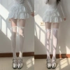 Vớ Nơ Gothic Ren JK Fishnet Màu Be - Tất Nữ Đầu Gối Dễ Thương Phục Sinh Viên 2