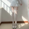 Vớ Nơ Gothic Ren JK Fishnet Màu Be - Tất Nữ Đầu Gối Dễ Thương Phục Sinh Viên 7