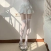 Vớ Nơ Gothic Ren JK Fishnet Màu Be - Tất Nữ Đầu Gối Dễ Thương Phục Sinh Viên 8