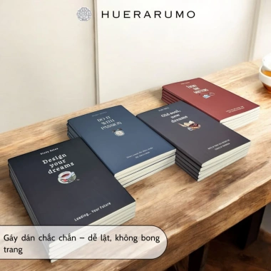 Vở ô ly A4 200 trang HUERARUMO giấy 70gsm chống lóa - Giá 38.000, bìa cứng, học sinh sinh viên 3