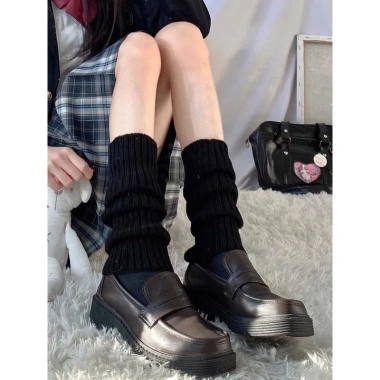 Vớ ống chân dài dệt kim giữ ấm mùa thu đông, phong cách Lolita thời trang học sinh nữ - chỉ 18.000₫