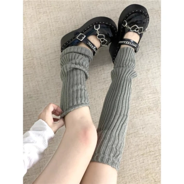 Vớ ống chân dài dệt kim giữ ấm mùa thu đông, phong cách Lolita thời trang học sinh nữ - chỉ 18.000₫
