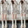 Vớ ống chân Y2K Lolita dệt kim đen trắng - giữ ấm cao cấp, design 3B mua đông, tất vớ đùi dễ thương, giá 15.900 VND