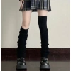 Vớ ống chân Y2K Lolita dệt kim đen trắng - giữ ấm cao cấp, design 3B mua đông, tất vớ đùi dễ thương, giá 15.900 VND 6