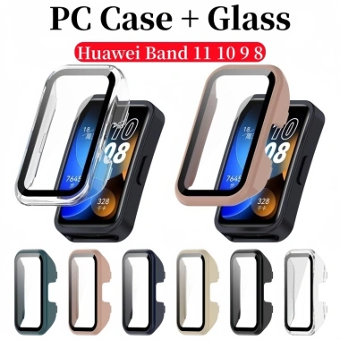 Vỏ PC Huawei Band 10 9 8 7 6 & Honor Band 6 - Kính Cường Lực Bảo Vệ Màn Hình, Dây Silicon 33.000₫