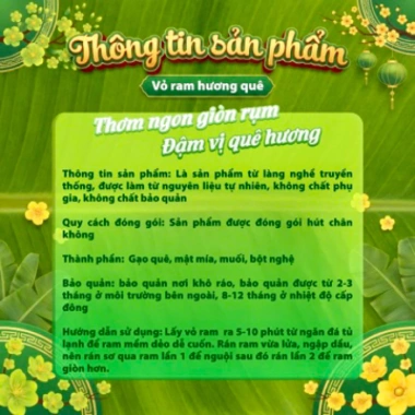 Vỏ ram hà tĩnh tệp 100 lá hút chân không 430g - mềm dẻo, dễ cuốn, thơm ngon giòn rụm 3
