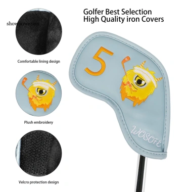 Vỏ Sắt Golf Nam - Bộ 9 Chiếc Da Nhân Tạo, Bảo Vệ Đầu Gậy Siêu Bền, Giá Ưu Đãi 684.938 VND 7
