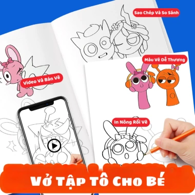 Vở Tập Tô Sprunki Dễ Thương, Hình In Rõ Nét, Giấy Cao Cấp - Giá Chỉ 30.000 VNĐ