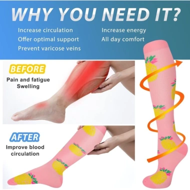 Vớ tất nén 20-30 mmHg hỗ trợ giãn tĩnh mạch, phù nề, tiểu đường, marathon, mang thai - giảm sưng, tăng tuần hoàn, giá chỉ 59.969đ 6