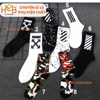 Vớ Tất Ngắn OFF WHITE Thời Trang Đường Phố - Giá chỉ 15.000 VND, giảm từ 18.900 VND