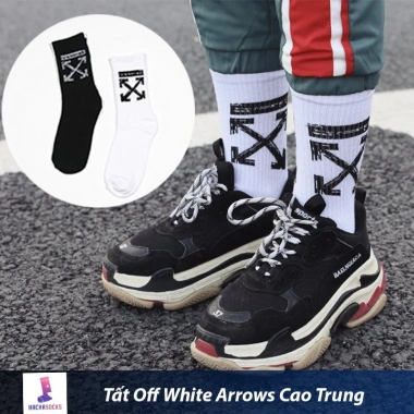 Vớ Tất Ngắn OFF WHITE Thời Trang Đường Phố - Giá chỉ 15.000 VND, giảm từ 18.900 VND