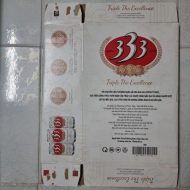 Vỏ thùng bia 333 xấp 10 HSD 08/2.026 - Giá chỉ 50.000, giảm mạnh 3 Vỏ thùng bia 333 xấp 10 HSD 08/2.026 - Giá chỉ 50.000, giảm mạnh 3