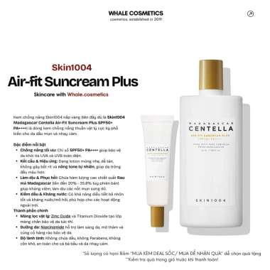 Vỏ Vàng Kem Chống Nắng Skin1.004 Centella Air‑Fit SPF50+ PA++++ 50ml - Giá 285.000đ