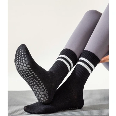 Vớ Yoga Nữ Cổ Cao Cotton Chống Trượt, Thoáng Mát Co Dãn - Giá chỉ 38.000₫