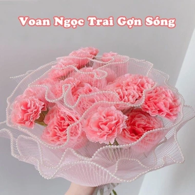 Voan ngọc trai lượn sóng xếp ly Hàn Quốc 4m kéo giãn - Gói hoa, gói quà, giá chỉ 55.000đ 7 Voan ngọc trai lượn sóng xếp ly Hàn Quốc 4m kéo giãn - Gói hoa, gói quà, giá chỉ 55.000đ 7