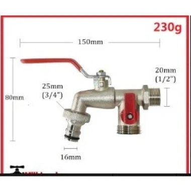 Vòi 2 đầu 1/2 inch 2 công tắc - Dùng cho máy giặt và bể bơi, giá chỉ 85.000₫ 11