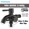 Vòi 2 vòi MONQIQI – vòi sen, vòi đôi có ống, dùng cho sân vườn & bếp, 85.000đ 2