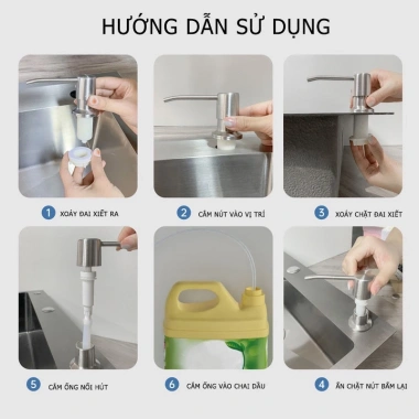 Vòi bơm hút nước rửa chén gắn bồn inox 1.2m, ống silicon MKS064 - Giá 93.960₫