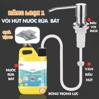 Vòi bơm inox 304 LUXHOME – Dẫn nước rửa chén, xà phòng, xoay 360°, giá 65.000