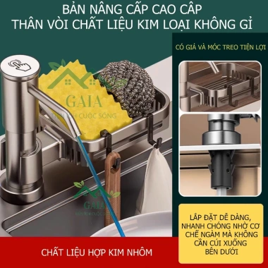 Vòi bơm nước rửa chén Hợp Kim Nhôm – Bộ xịt nâng cấp, hút và lấy nước rửa bát, 96.000đ
