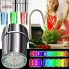 Vòi cảm biến LED 3 màu tự động, thay đổi ánh sáng và nhiệt độ, tiết kiệm nước, sục khí, phun cho bếp và phòng tắm 2