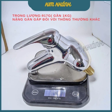 Vòi chậu rửa mặt Cassa ốc đồng - Vòi lavabo nóng lạnh 2 chân cắm chậu cao cấp, giá 316.000₫
