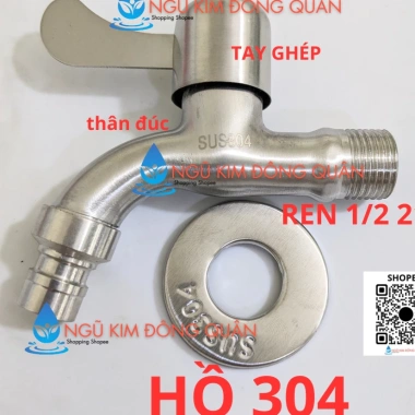 Vòi hồ inox SUS 304 - Vòi máy giặt, gắn tường, xả xô, siêu bền 32.100đ 10 Vòi hồ inox SUS 304 - Vòi máy giặt, gắn tường, xả xô, siêu bền 32.100đ 10
