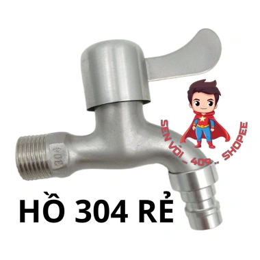 Vòi hồ vòi máy giặt INOX SUS 304 cao cấp tay gạt đúc liền bột inox 64.000đ 6