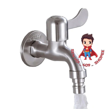 Vòi hồ vòi máy giặt INOX SUS 304 cao cấp tay gạt đúc liền bột inox 64.000đ 7