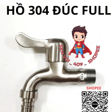 Vòi hồ vòi máy giặt INOX SUS 304 cao cấp tay gạt đúc liền bột inox 64.000đ 8