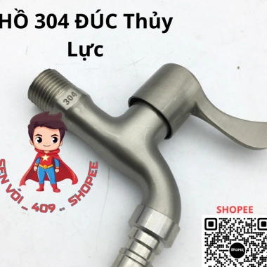Vòi hồ vòi máy giặt INOX SUS 304 cao cấp tay gạt đúc liền bột inox 64.000đ 10