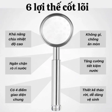 Vòi Hoa Sen INOX 304 cho Nhà Tắm - Tăng Áp Suất, Dây 1,5m, Giá Ưu Đãi 69.000₫ OENON 3 Vòi Hoa Sen INOX 304 cho Nhà Tắm - Tăng Áp Suất, Dây 1,5m, Giá Ưu Đãi 69.000₫ OENON 3