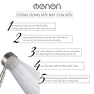 Vòi Hoa Sen INOX 304 cho Nhà Tắm - Tăng Áp Suất, Dây 1,5m, Giá Ưu Đãi 69.000₫ OENON 6 Vòi Hoa Sen INOX 304 cho Nhà Tắm - Tăng Áp Suất, Dây 1,5m, Giá Ưu Đãi 69.000₫ OENON 6