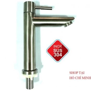 Vòi lavabo 1 đường nước lạnh dạng điếu 20cm inox 304 - ống rỗng nhẹ, nước mạnh, giá 26.750 VND