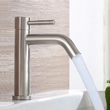 Vòi lavabo 1 đường nước lạnh dạng điếu 20cm inox 304 - ống rỗng nhẹ, nước mạnh, giá 26.750 VND 2 Vòi lavabo 1 đường nước lạnh dạng điếu 20cm inox 304 - ống rỗng nhẹ, nước mạnh, giá 26.750 VND 2