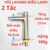 Vòi lavabo 1 đường nước lạnh dạng điếu 20cm inox 304 - ống rỗng nhẹ, nước mạnh, giá 26.750 VND 6
