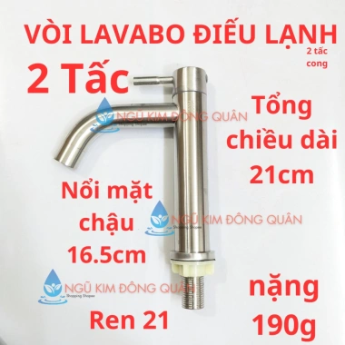Vòi lavabo 1 đường nước lạnh dạng điếu 20cm inox 304 - ống rỗng nhẹ, nước mạnh, giá 26.750 VND 8 Vòi lavabo 1 đường nước lạnh dạng điếu 20cm inox 304 - ống rỗng nhẹ, nước mạnh, giá 26.750 VND 8
