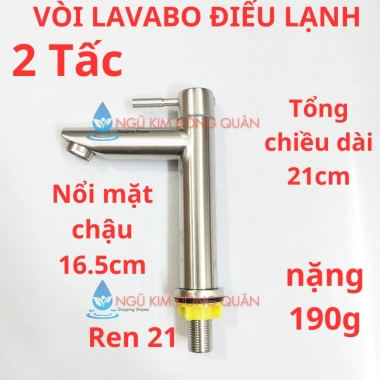 Vòi lavabo 1 đường nước lạnh dạng điếu 20cm inox 304 - ống rỗng nhẹ, nước mạnh, giá 26.750 VND 9 Vòi lavabo 1 đường nước lạnh dạng điếu 20cm inox 304 - ống rỗng nhẹ, nước mạnh, giá 26.750 VND 9
