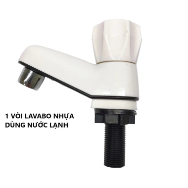 Vòi lavabo nhựa rửa mặt lạnh, giá rẻ 20.000đ, giảm, chất liệu bền, lắp nhanh