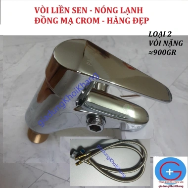 Vòi liền sen Crom đồng mạ - Vòi rửa mặt và lavabo cao cấp, giảm còn 690.000₫