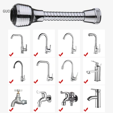 Vòi Nước Bồn Rửa Chén Áp Suất Cao Xoay 360 2 Chế Độ GUOUqna Dễ Lắp Đặt