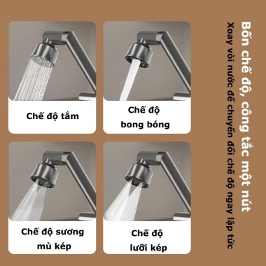 Vòi Nước Lavabo Nóng Lạnh Xoay 720 độ - Lõi Đồng, Dây Dẫn 60m, Vòi Rửa Mặt ABS - Giá Ưu Đãi 89.000₫