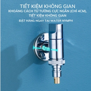 Vòi nước máy giặt đồng NOP Waternymph - Tiết kiệm không gian, tự động ngừng nước