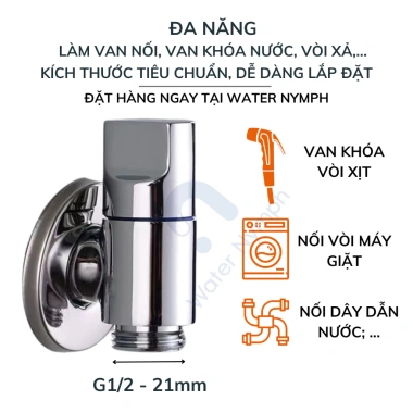 Vòi nước máy giặt đồng NOP Waternymph - Tiết kiệm không gian, tự động ngừng nước